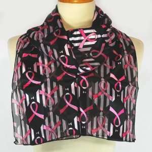    Scarf ~ Breast Cancer/Pink Ribbon ~ Pink/Black 