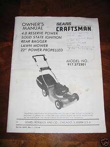  Craftsman 22 Self Propelled Owners Manual  