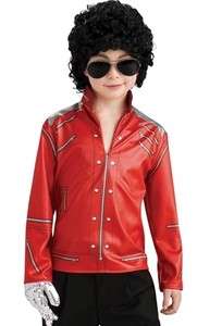 Kids Michael Jackson Costume Beat It Red Zipper Jacket 883028423453 
