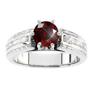   Platinum Ring with Fancy Deep Red Diamond 1/2 carat Princess cut