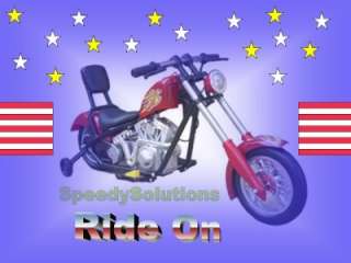 Kids Ride On Mini Power Chopper Motorcycle Hog Wheels  