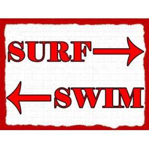  Surf Swim Metal Sign Surfing and Tropical Decor Wall 