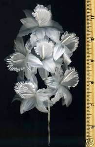 12 White Orchid Wedding Bridal Flower Pick Filler Favor  