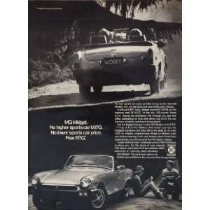  1976 Ad Vintage MG Midget Convertible Sports Car 