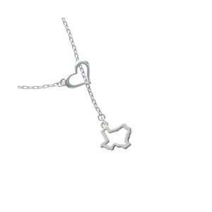 Texas Outline Heart Lariat Charm Necklace [Jewelry]