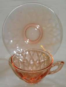 Art Deco Heisey ~ Yeoman ~ Flamingo Pink ~ Cup & Saucer  
