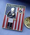Masonic One Nation Under God Flag Lapel Pin and Pouch