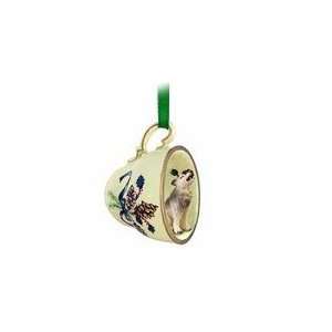  Timber Wolf Teacup Green Christmas Ornament