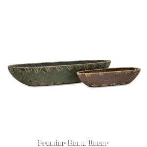 Tuscan St/2 Long Boat Planters Rustic Distressed Finish  