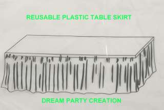 29 X 14 Pleated Plastic TABLE SKIRT CHOOSE From 18 COLOR  