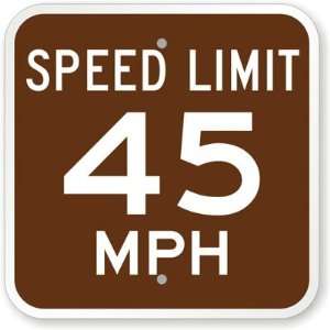  Speed Limit 45 MPH Aluminum Sign, 12 x 12 Office 