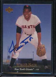 WILLIE MAYS UPPER DECK AUTHENTICATED ON CARD AUTO AUTOGRAPH  