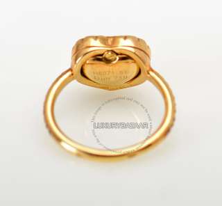 Dior 18K Yellow Gold Diamond & Garnet Heart Ring  
