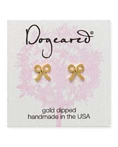 Dogeared 14kt Plated Little Bow Earrings