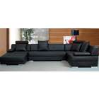 Tosh Furniture Modern Black Sectional Sofa Set
