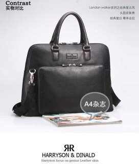 Classic Mens Genuine Leather Briefcase & Shoulder Bag  