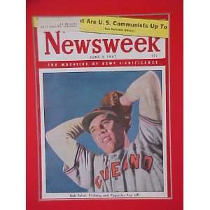  Bob Feller Cleveland Indians June 2, 1947 Newsweek 