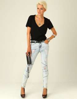 SUPRE RIPPED SKINNY LEG JEANS  