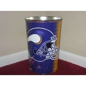 MINNESOTA VIKINGS 15 Tall Tapered WASTEBASKET / GARBAGE CAN with Team 