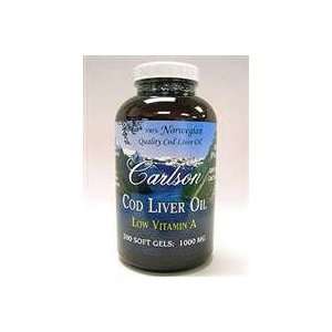  Carlson Labs   Cod Liver Oil Low Vitamin A   300 gels 