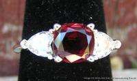   White Gold Ring 1.45 Carats Ruby .52cts Heart Shape Diamonds  