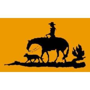 COWBOY RIDING HORSE and his DOG Vinyl Sticker/Decal (Western,Ranch 
