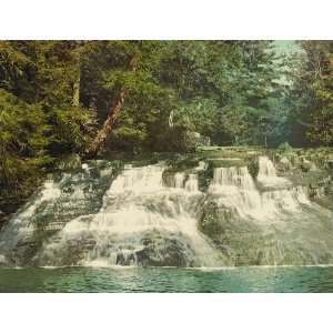 Vintage Travel Poster   Paradise Falls Pocono Mountains Pennsylvania 