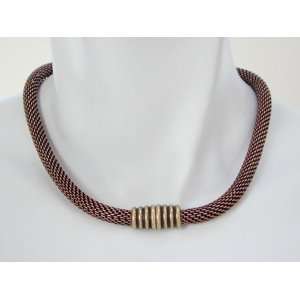   with Antique Copper Mesh and an Antique Brass Magnetic Clasp Jewelry