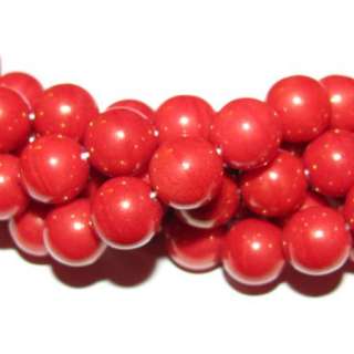 CZECH 8MM RED PICASSO PINK ROUND DRUK GLASS BEADS 30  