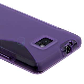 Accessory Purple Hybrid Gel Case+SP+Charger+USB For Samsung Galaxy 