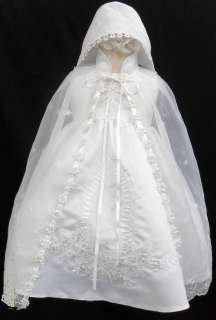 New Infant Baby Girl Christening Baptism Dress Gown Size 01234 (0 30M 