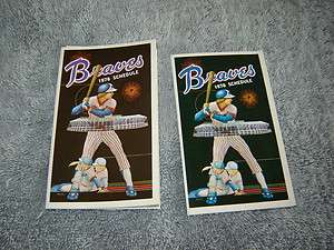 Lot of 2 different 1978 Atlanta Braves schedules  