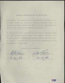   Montana Signed Contract Full Signature PSA/DNA Agreement with Bob Lee