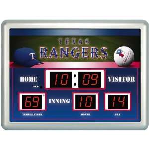  Texas Rangers 14x19 Scoreboard Clock with Thermometer 