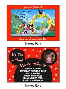 Mickey Mouse Birthday Party Invitations with Envelopes  