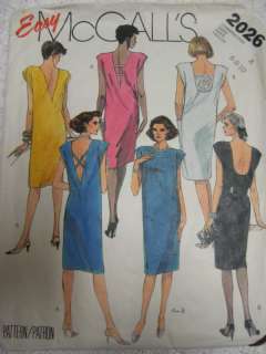 VTG McCalls 2026 Womens LOW BACK DRESS Sewing Pattern  