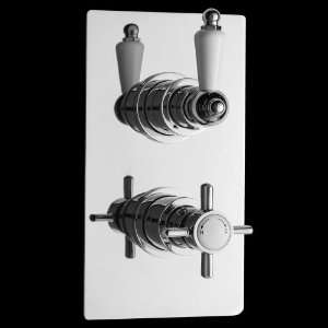   Thermostatic Twin Shower Faucet Valve with Diverter 2 Outlet Options