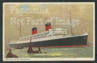 NY New York 50s Cunard Line RMS MAURETANIA arriving  