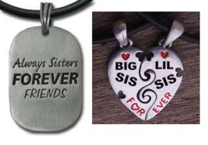 Always Sisters Necklace   Sister Jewelry   Heart Chains  