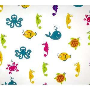 STUNNING QUALITY FUNKY OCEAN SEAHORSE WHALE FISH SHOWER CURTAIN 180CM 