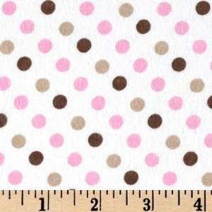  44 Wide Claire Bella Flannel Gumdrops Pink/Brown Fabric 