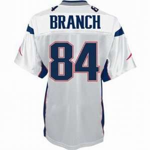 com 84# Branch New England Patriots White Jerseys Authentic Football 