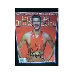  Signed Phelps, Michael Sports Illustrated Magazine 