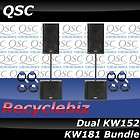 QSC Dual KW152 KW181 Bundle Speakers & Subs w/ Cables