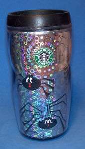 Starbucks Coffee Travel Tumbler Halloween Spiders 2003  