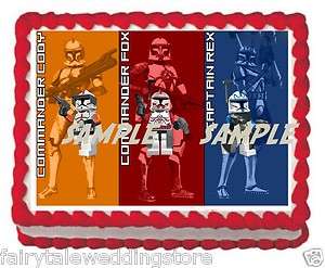 Star Wars Lego Captain Rex Commander Fox Cody Sheet Cake Edible 