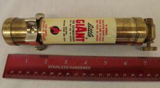Vintage Antique Little Giant Mini Fire Extinguisher With Papers and 