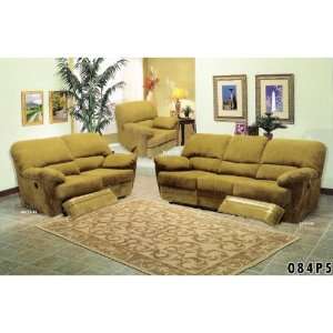   Sofa with recliner ends in Light brown premium soft microfiber Home