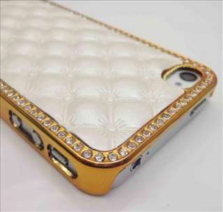 KC22 Bling Deluxe Soft Leather embossment Gold Color Edge Case for 