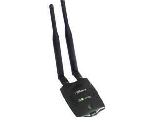   Power 500mW Wireless N USB Wifi Lan Adapter 300Mbps 2x Antenna  